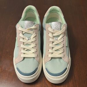 Tory Burch Mint Green and Beige Sneakers size 9.5